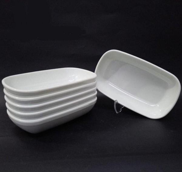 İstoç Türk 12 Adet Beyaz Melamin Kayık Tabak 13X8Cm Miniboy Kahvaltı Tabağı Günübirlik Hesaplı Meze Çerez Soslu - Image 1