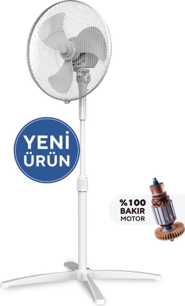 Kumtel KTF-290 Ayaklı Vantilatör 16inç 40W BEYAZ RENK - Image 1
