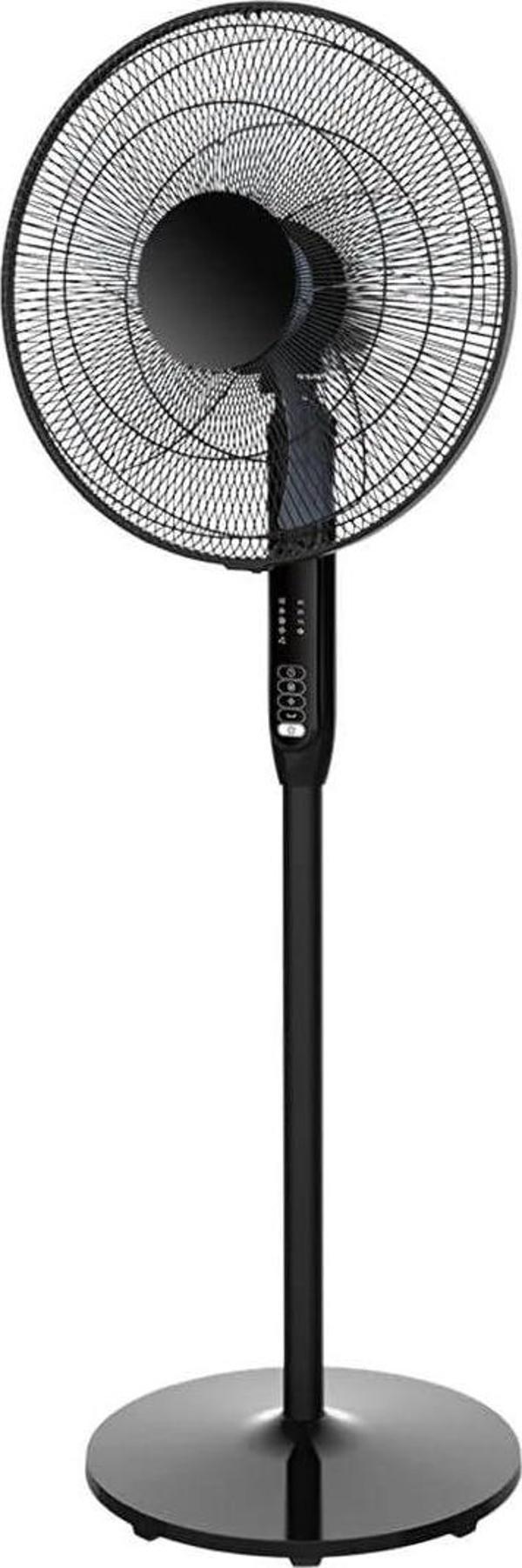 GoodHome 40 cm Siyah Ayaklı Vantilatör, 3 Hız Kademeli, Uzaktan Kumandalı, 7 Saat Zamanlayıcılı, 82° Salınımlı - Image 1