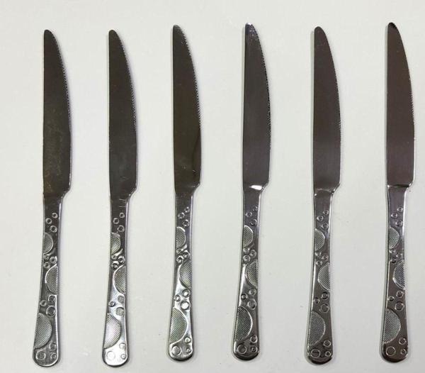 Abnturk Paslanmaz Çelik Boncuk Md22Cm Yemek Bıçağı 6 Adet Orta Kalite Bıçak Günlük Kullanım Için Sofra Seti - Image 1