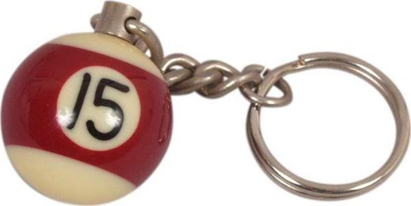 Abnturk 15 No  Büyük Boy Bilardo Topu Anahtarlık  Ø 4 Cm Çapında Bordo Renk Emsalsiz Hobi Tarz - Image 1