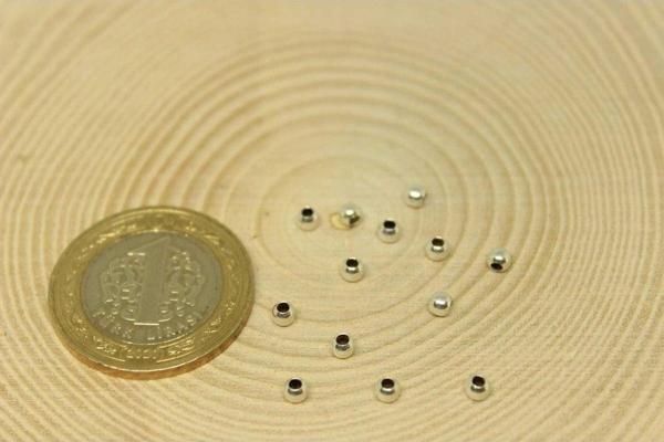 Gümüş Boncuk 3mm/5 Adet - Image 1
