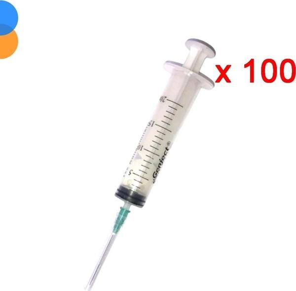 Genject 20ml (Contalı) 3P Yeşil İğneli Enjektör 21Gx38mm 100'lü Kutu - Image 1