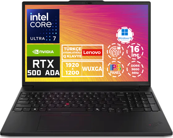 Lenovo MWS ThinkPad P16s G3 Ultra 7 155H 96GB 4TB SSD 4 GB RTX500 Ada 16"WUXGA W11P 21KS0000TX 009 - Image 1