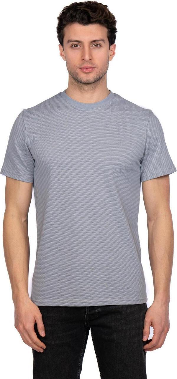 Jsco Hscstore Erkek Bisiklet Yakalı Basic Açık Gri Tişört - 8402 - Image 1