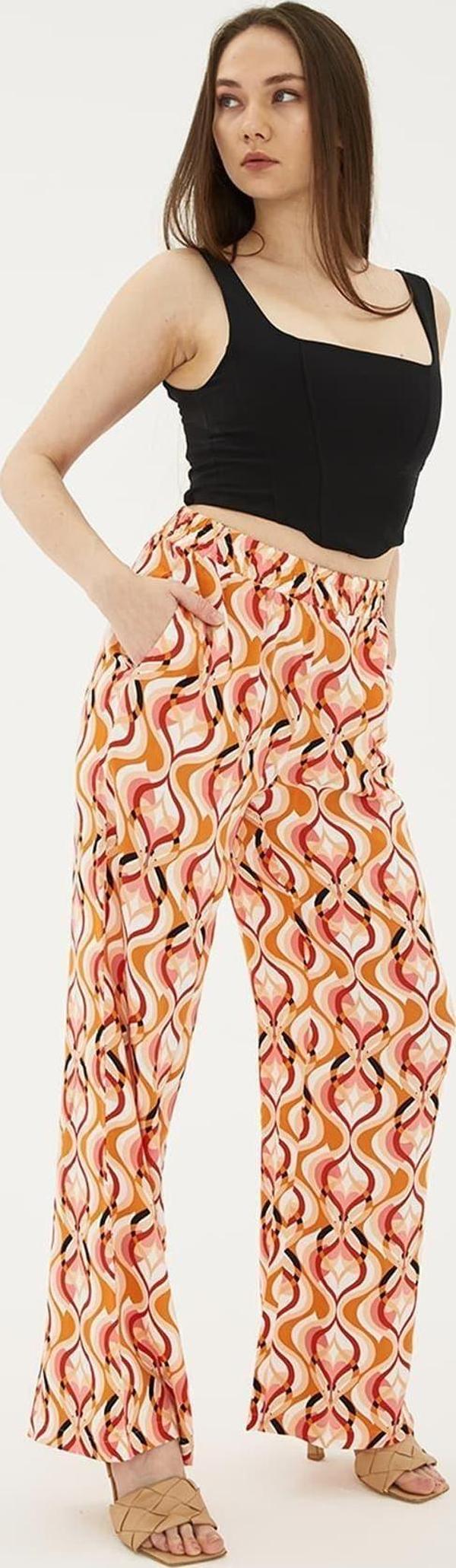 Fashion Friends Desenli Pantolon Pembe / Pink - Image 1