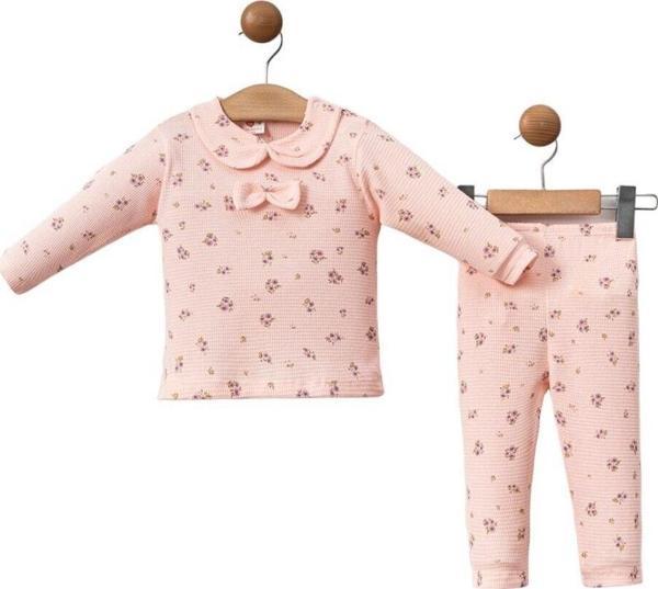 Mdrandy Çiçek Baskılı Fiyonklu Bebek Takım - Image 1