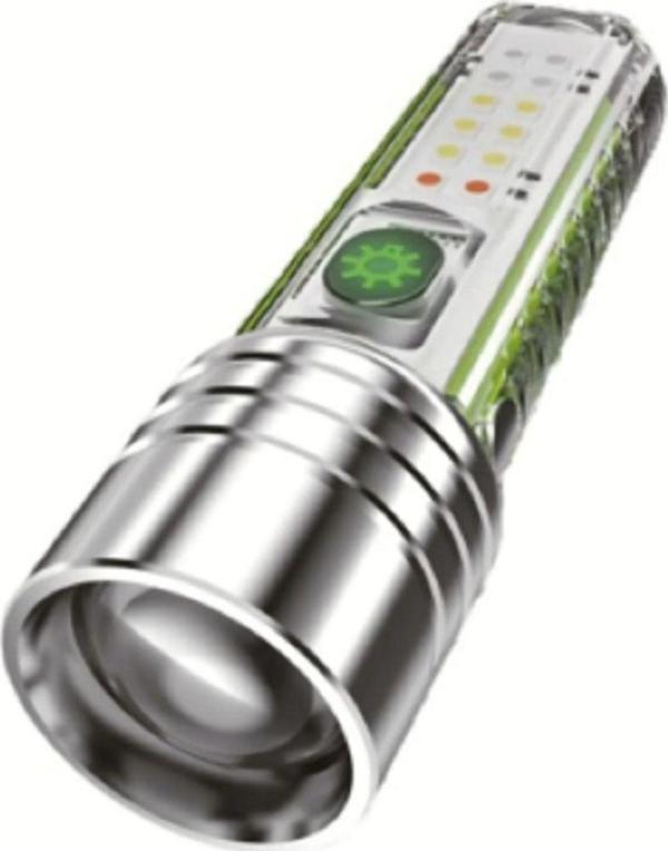 Mdrandy Zoom Lu Flaşörlü Max 1000 Lumen Yan Ve Ön Kullanımlı Kırmızı Mavi Beyaz Uv Işıklı Kamp El Feneri - Image 1