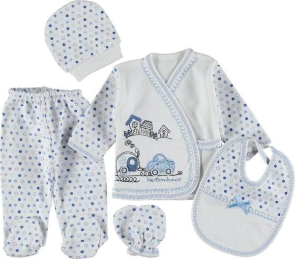 Mdrandy %100 Pamuk 5'Li Kız Bebek Hastane Çıkışı Yenidoğan Zıbın Set Hediyelik - Image 1