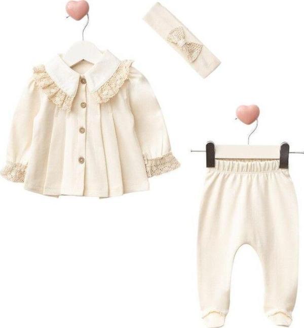 Mdrandy 3Lü Bebe Kız Takım 3 Ay Zıbın Seti Hastane Çıkışı - Image 1