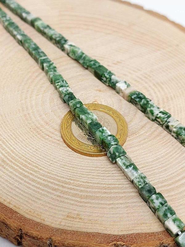 Jasper Taşı Küp Şekilli YARIM Dizi 4mm (18cm uzunluğundadır) - Image 1
