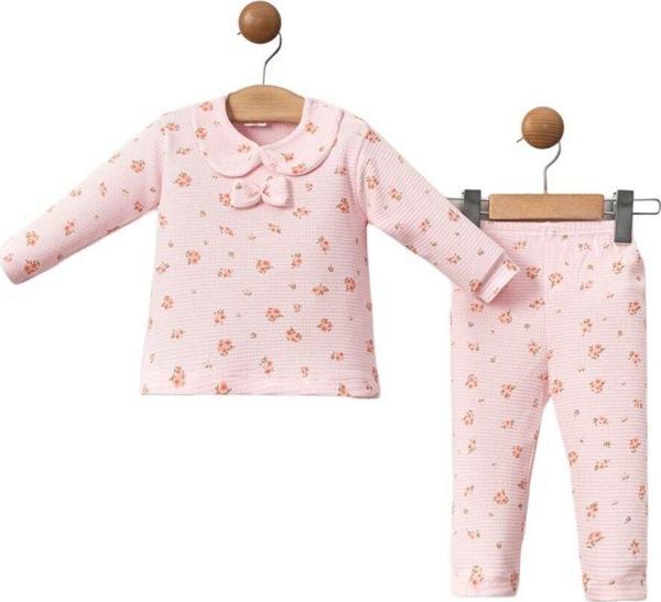 Mdrandy Çiçek Baskılı Fiyonklu Bebek Takım - Image 1