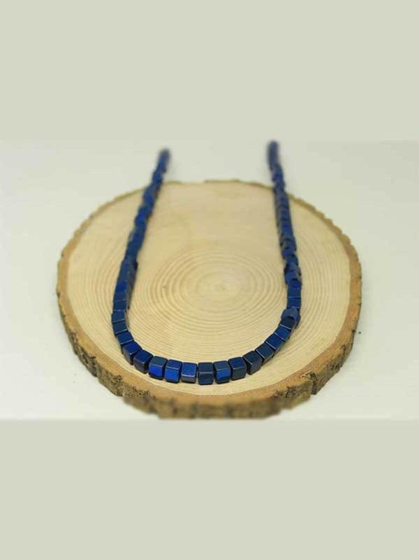Hematit Taşı Küp Şekilli 6mm YARIM Dizi (24435) (18cm Uzunluğundadır) - Image 1