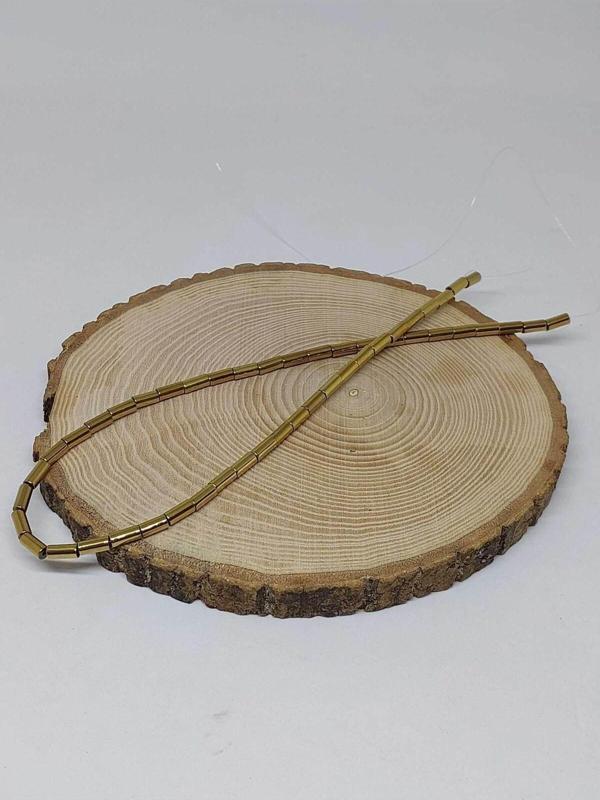 Hematit Taşı Silindir YARIM Dizi 4x8mm (36770) (18cm Uzunluğundadır) - Image 1