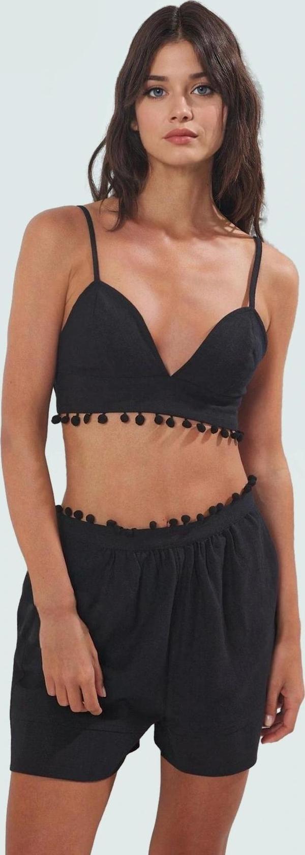 Kadın Pamuklu Büstiyer Şort Takım Yaz Plaj Modası Mükemmel Uyum Özenle Seçilmiş - Image 1