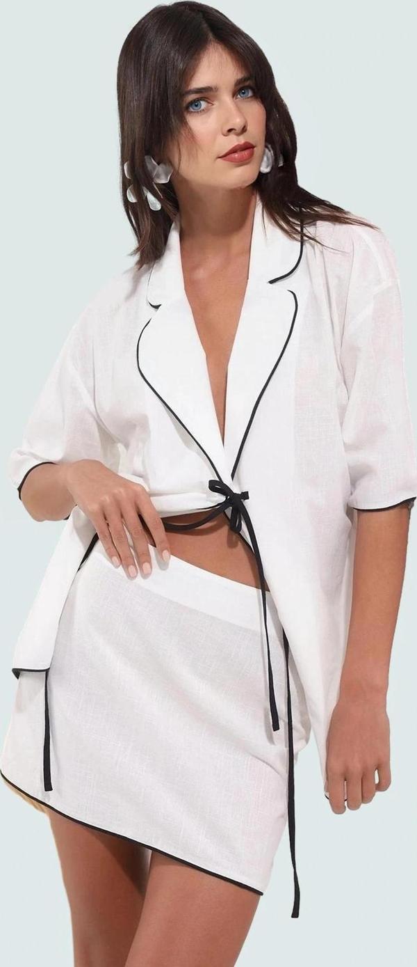 Yazlık Pamuklu Kısa Kimono Etek Takım Rahat Plaj Stili Uzun Ömürlü Kullanım - Image 1