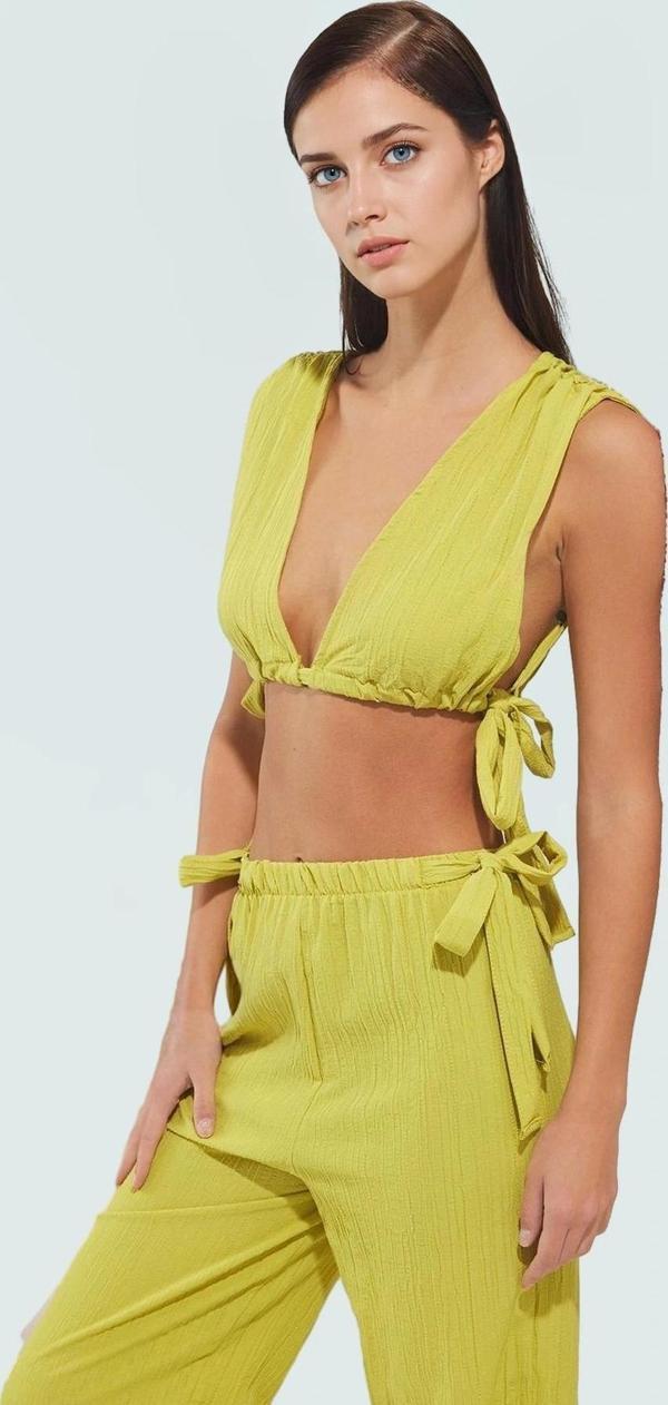Kadın Pamuklu Dokuma Plaj Bluz Pantolon Takımı Rahat Yaz Kombinleri İçin Modern Stil - Image 1