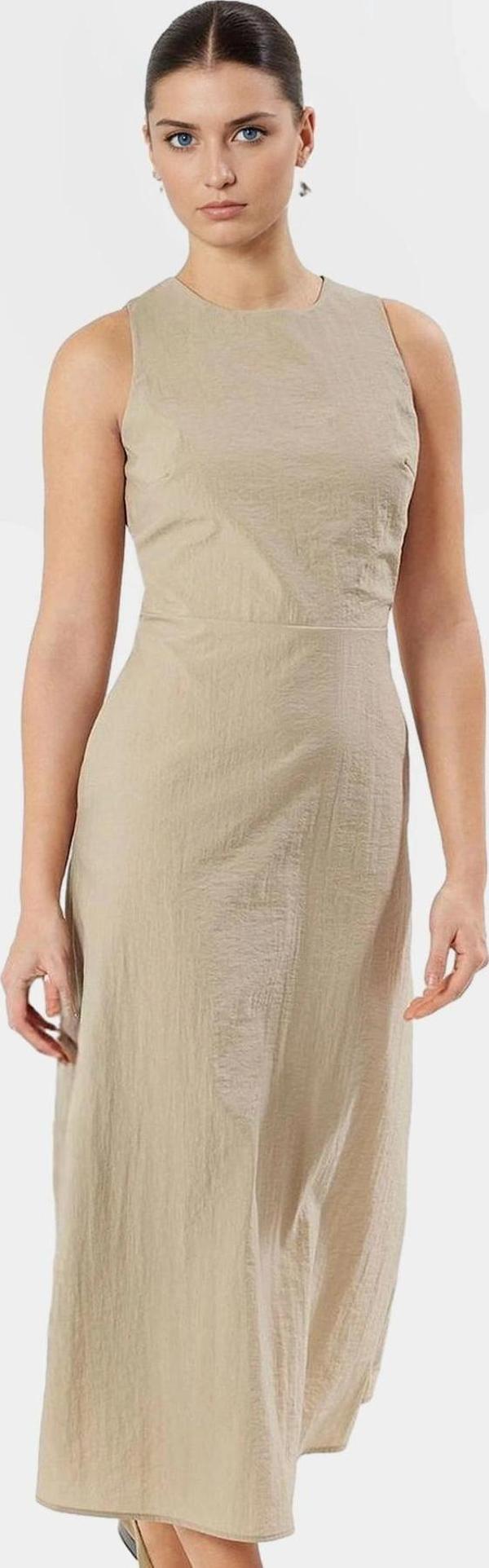 A Kesim Midi Dokuma Elbise Bisiklet Yaka Polyester Yazlık Günlük Mükemmel Uyum Dayanıklı Malzeme - Image 1