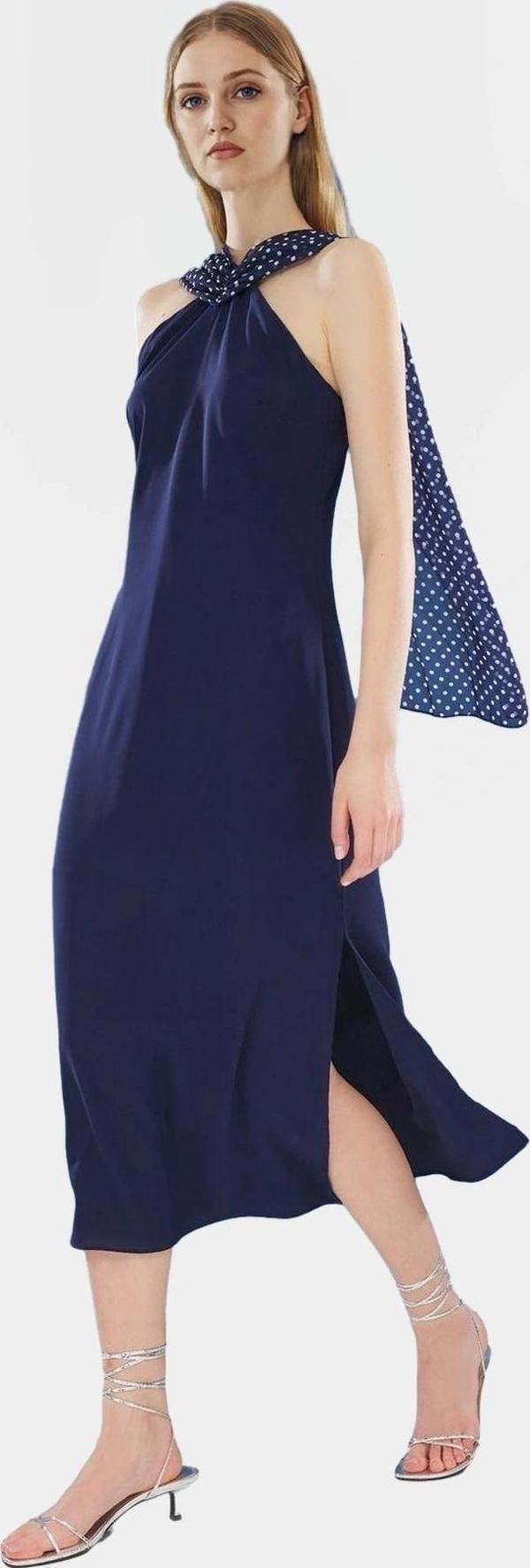 Puantiyeli A line Maxi Elbise Polyester Yazlık Dokuma Şifon Rahat Ve Şık Seçkin Malzeme - Image 1