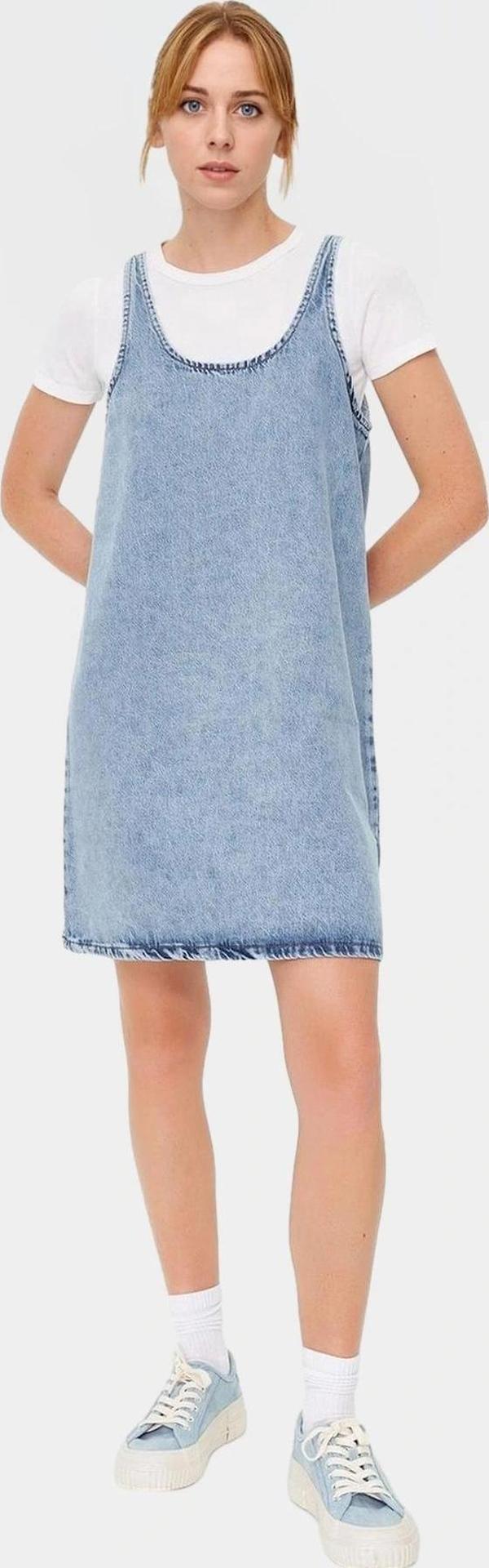 Denim Shift Mini Elbise Rahat Yazlık Stil Trend Tasarım Ve Şık Profesyonel Görünüm - Image 1