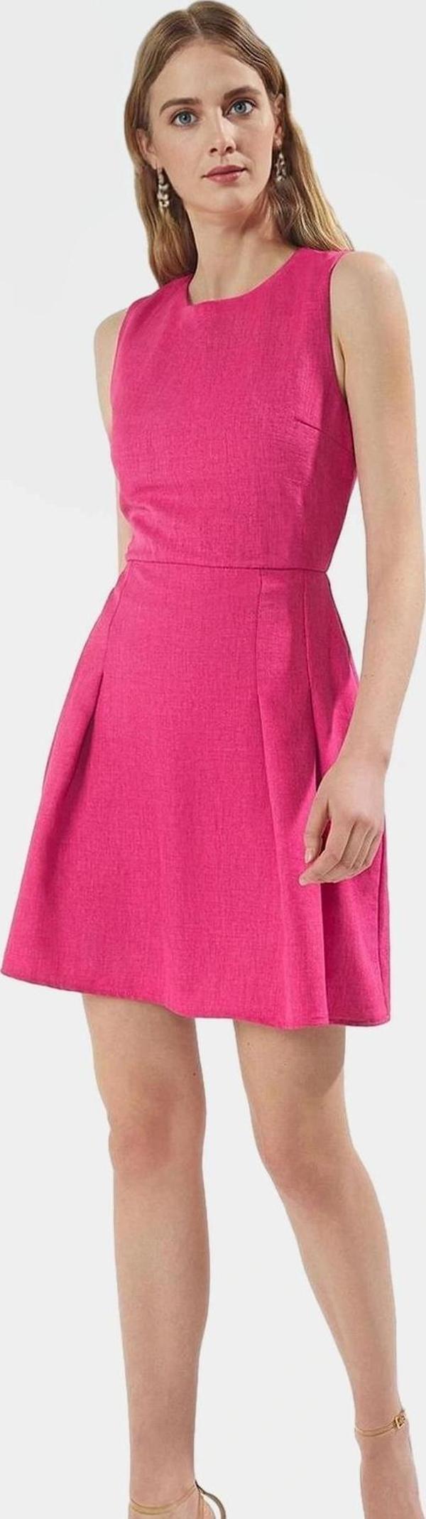 A Line Mini Keten Görünümlü Polyester Elbise Yazlık Günlük Tarz Kullanım İçin - Image 1