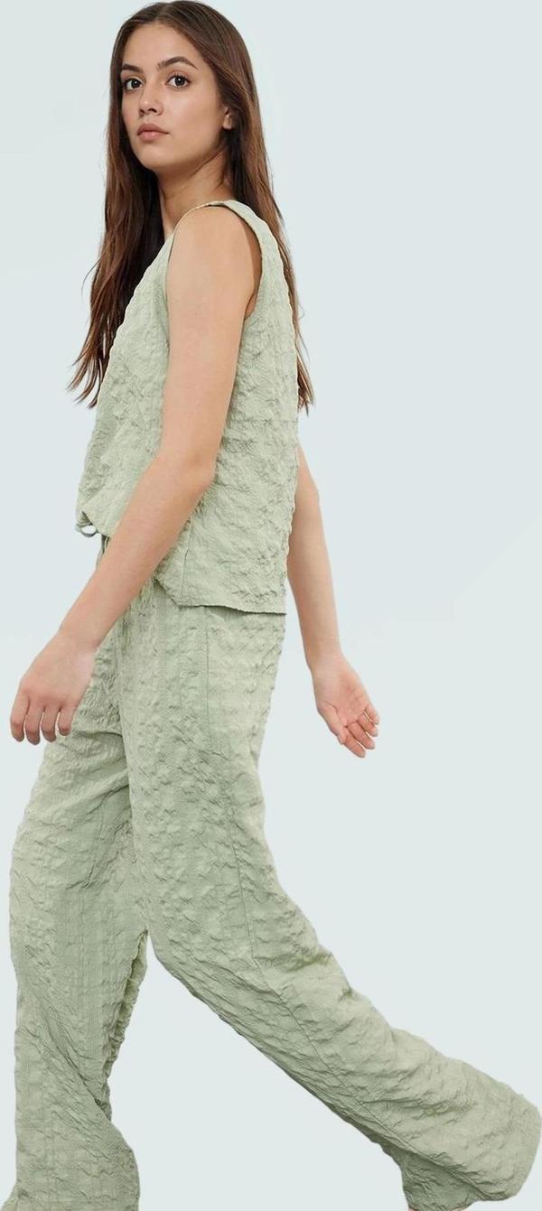 Dokuma Bluz Pantolon Takım Rahat Günlük Yaz Kombinleri İçin Konforlu Kesim - Image 1