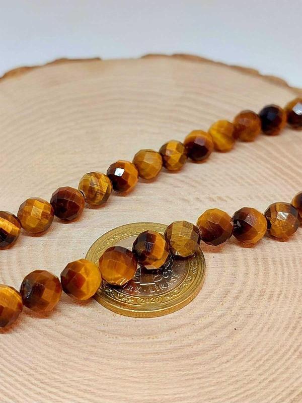 Kaplangözü Taşı Faset Kesim Royal YARIM Dizi 8mm (18cm uzunluğundadır) (39555) - Image 1