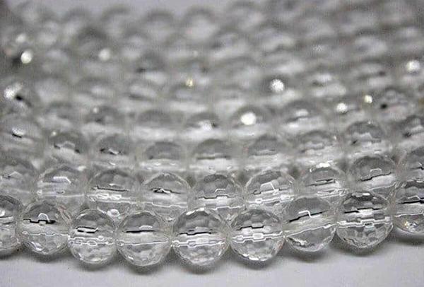 Kristal Kuvars Taşı Faset Kesim 8mm 4 Adet - Image 1