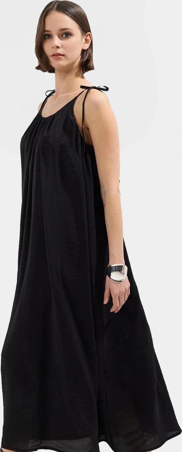 Maxi Elbise Düz Kesim V Yaka Polyester Yazlık Günlük Şık Zarifane Tasarım Uzun Ömürlü Yüksek Kalite - Image 1