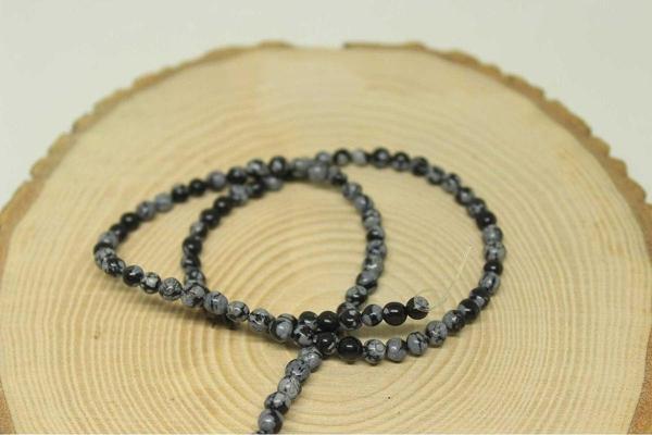 Kar Tanesi Obsidyen Taşı Dizi 4-4.5mm Aralığı - Image 1