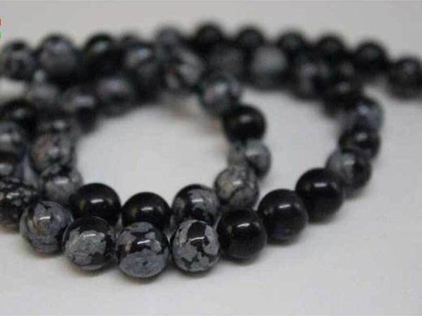 Kar Tanesi Obsidyen Taşı Dizi 6mm - Image 1