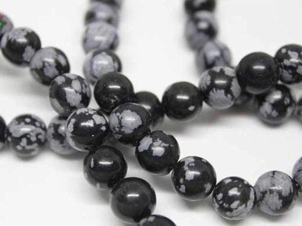 Kar Tanesi Obsidyen Taşı Dizi 8mm - Image 1