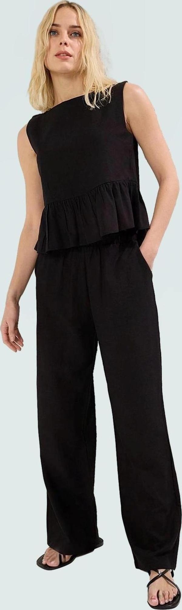 Pamuklu Bluz ve Geniş Paça Pantolon Takım Günlük Şıklık Zarifane Tasarım Özel - Image 1