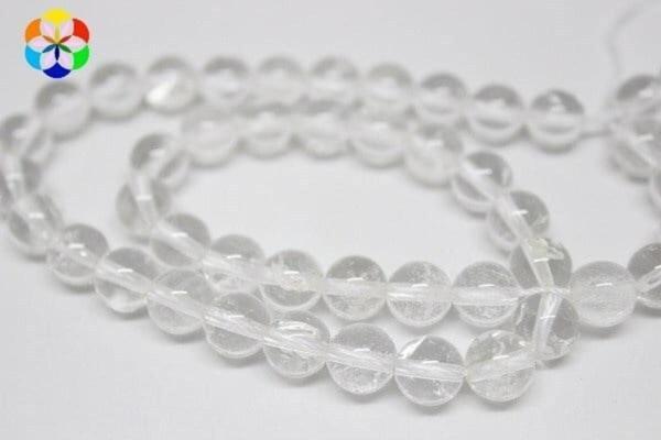 Kristal Kuvars Taşı Yarım Dizi 8mm (18cm Uzunluğundadır) - Image 1