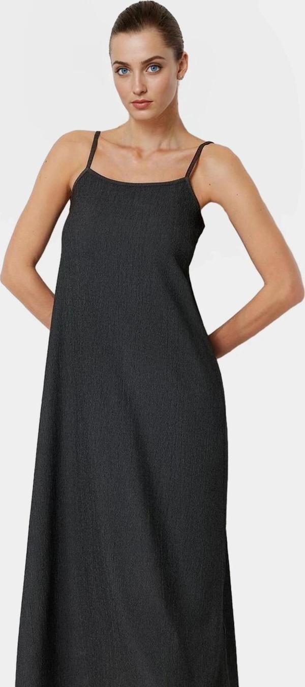 Şık Örme Midi Elbise Rahat Kalıp Yazlık Günlük Kombin Kullanım Mükemmel Uyum Modern Stil - Image 1