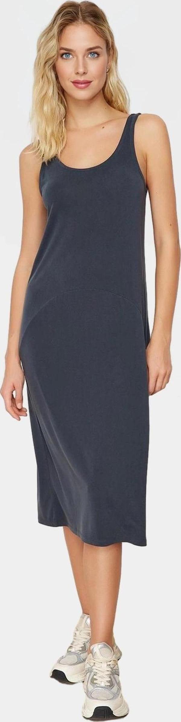 Şık Havuz Yaka Modal Elbise Rahat Kalıp Yazlık Günlük Kaliteli İşçilik Premium Kalite Modern Stil - Image 1