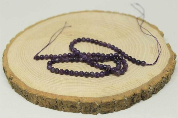 Lepidolit Taşı Yarım Dizi 4mm (18cm Uzunluğundadır) - Image 1