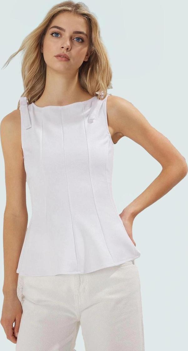 Fitted Peplum Bluz Kolsuz Bisiklet Yaka Örme Yazlık Seçkin Malzeme Yüksek Kalite - Image 1