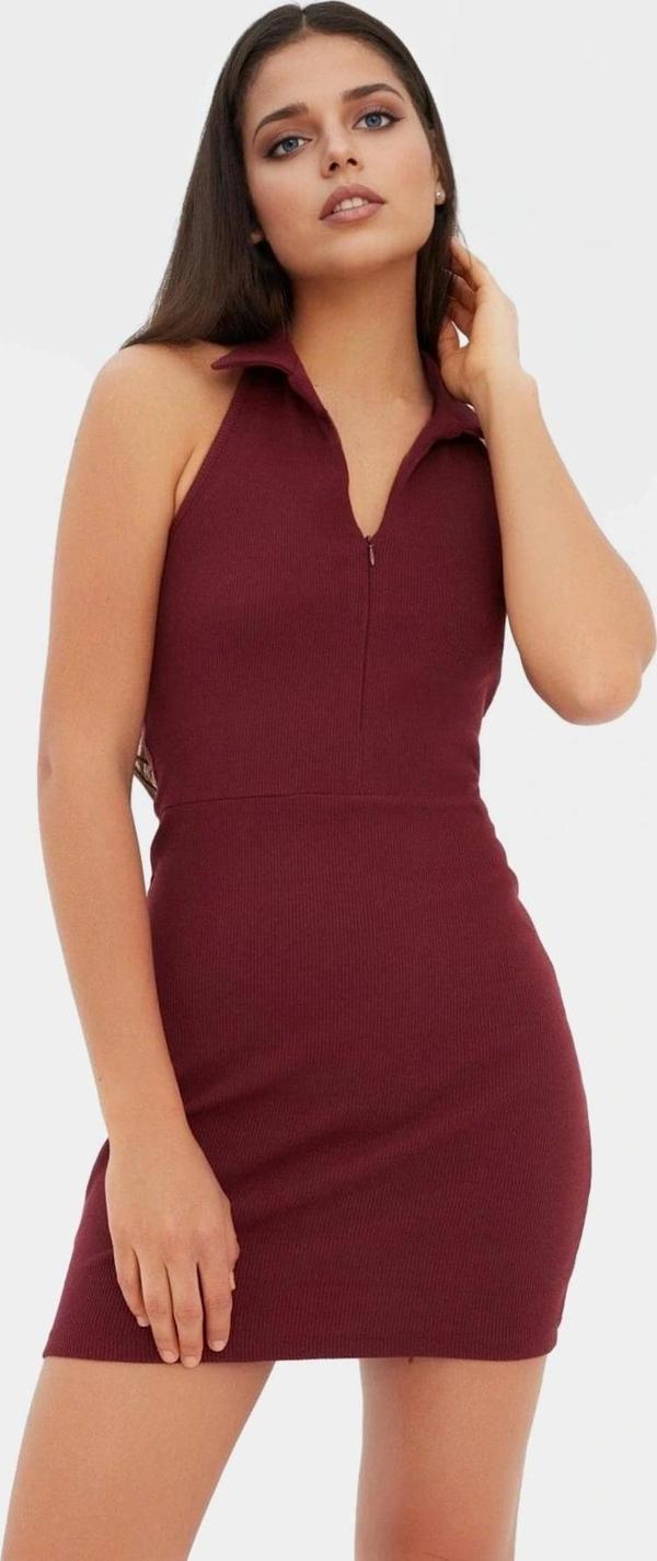 Mini Elbise Vücuda Oturan Fermuarlı Örme Yazlık Yüksek Kalite Uzun Ömürlü Seçkin Malzeme - Image 1