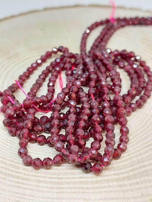 Lal (Garnet - Granat ) Taşı YARIM Dizi 3mm (17cm uzunluğundadır) - Image 1