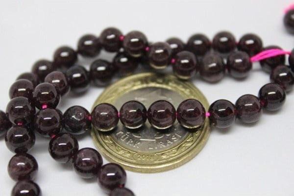 Lal (granat) (garnet) Taşı Yarım Dizi 6mm 18cm - Image 1