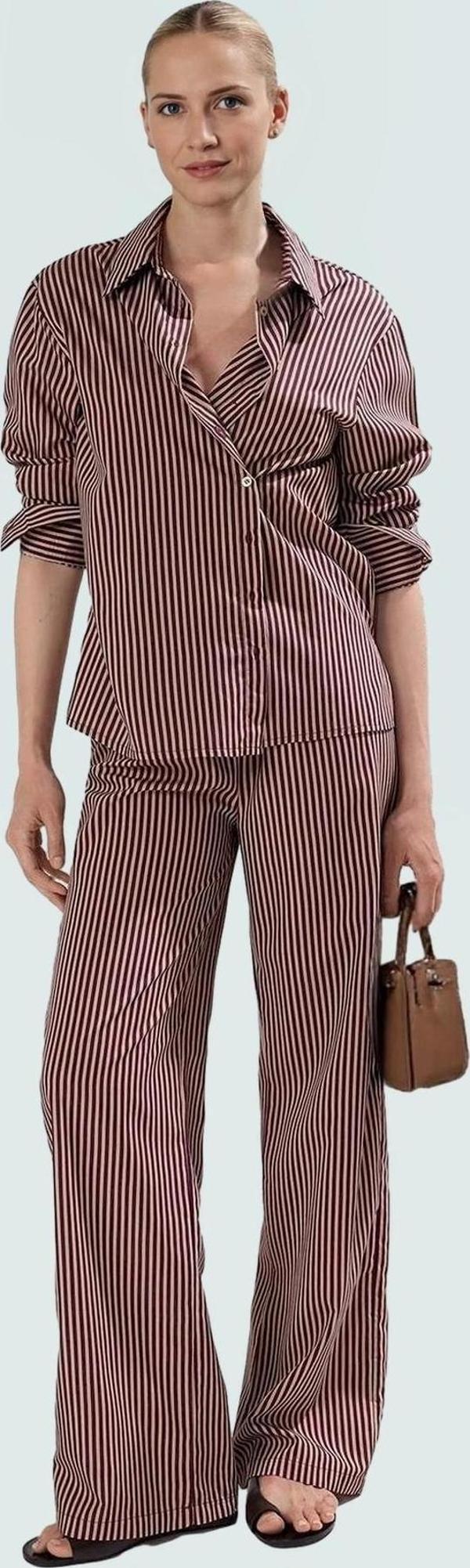 Şık Çizgili Viskoz Takım Elbise Rahat Günlük Stil Özel Tasarım Kullanım Kaliteli İşçilik - Image 1