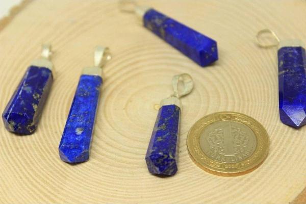 Lapis Taşı 925 Ayar Gümüş Aparatlı Kolye Ucu - Image 1