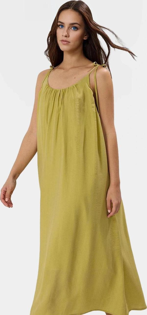 Maxi Elbise Düz Kesim V Yaka Polyester Yazlık Günlük Şık Zarifane Tasarım Uzun Ömürlü Yüksek Kalite - Image 1