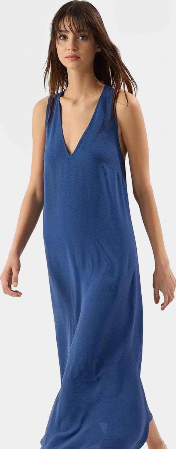 Maxi Elbise Düz Kesim V Yaka Yazlık Günlük Polyester Dokuma Yüksek Kalite Mükemmel Uyum - Image 1