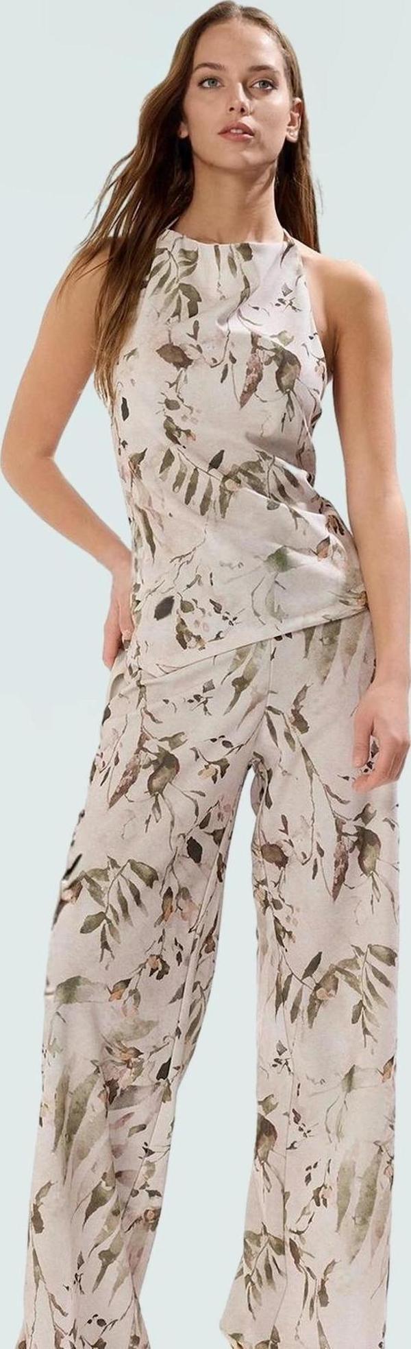 Şık Kadın Kolsuz Örme Etek Üst Takım Geniş Paça Polyester Günlük Kombin Özenle Seçilmiş - Image 1