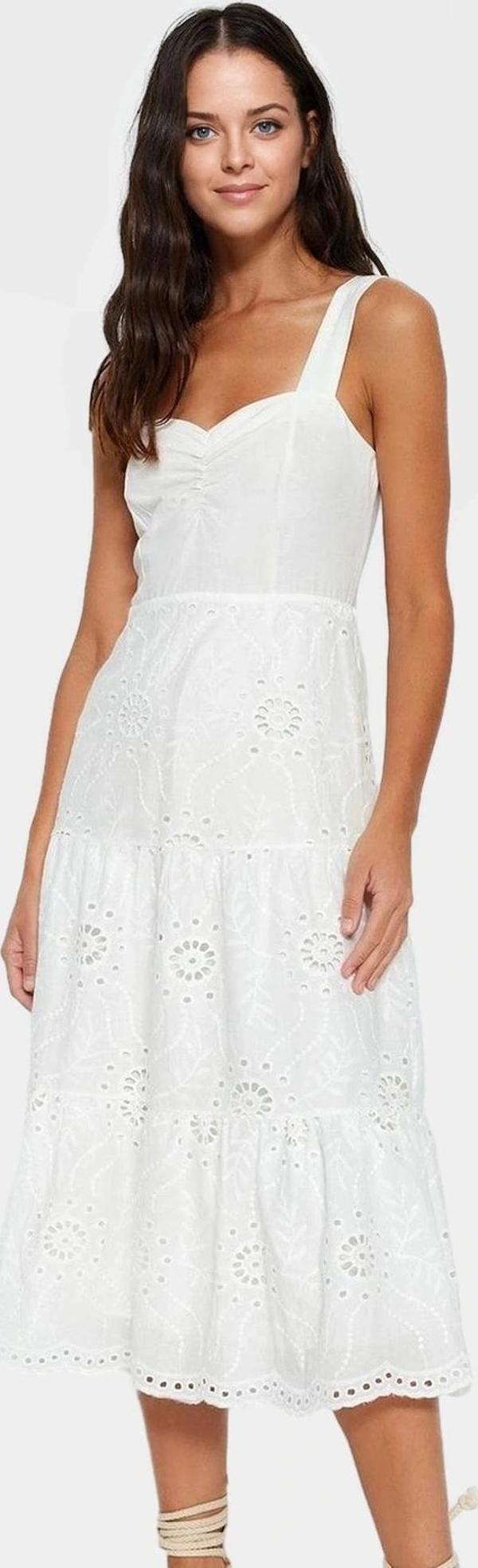 Yazlık Brode Dokuma Midi Elbise Skater Kalıp Kolsuz Günlük Rahat Ve Şık Mükemmel Uyum - Image 1