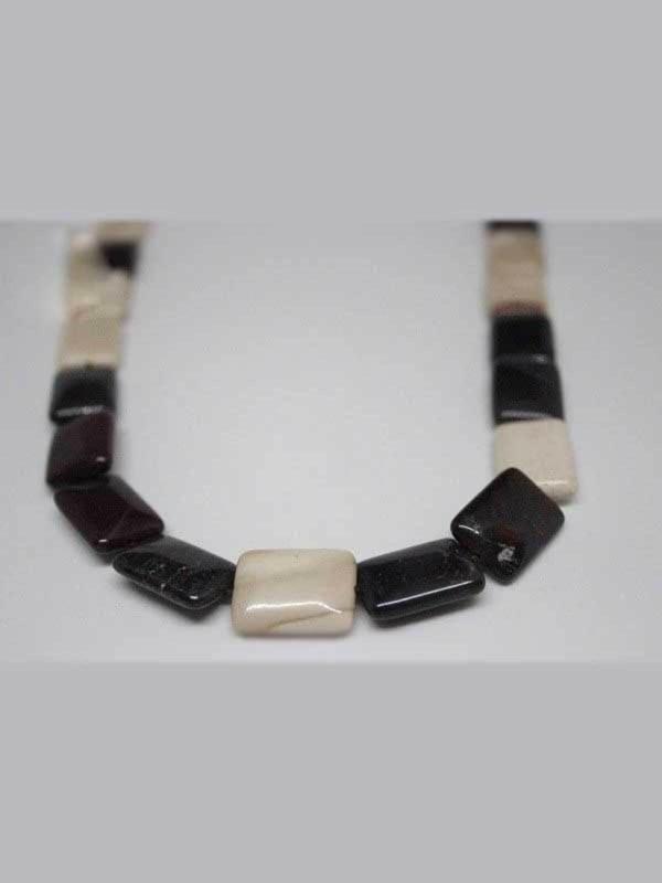 Mokait Jasper Taşı Dikdörtgen Şekilli YARIM Dizi (18 cm Uzunluğundadır) - Image 1