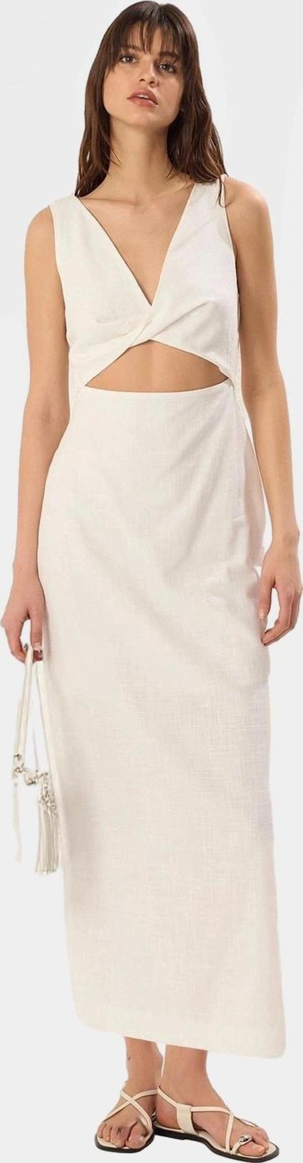 Maxi A Kesim Bisiklet Yaka Yazlık Elbise 85% Viskoz Rahat Günlük Kaliteli İşçilik Premium Kalite - Image 1