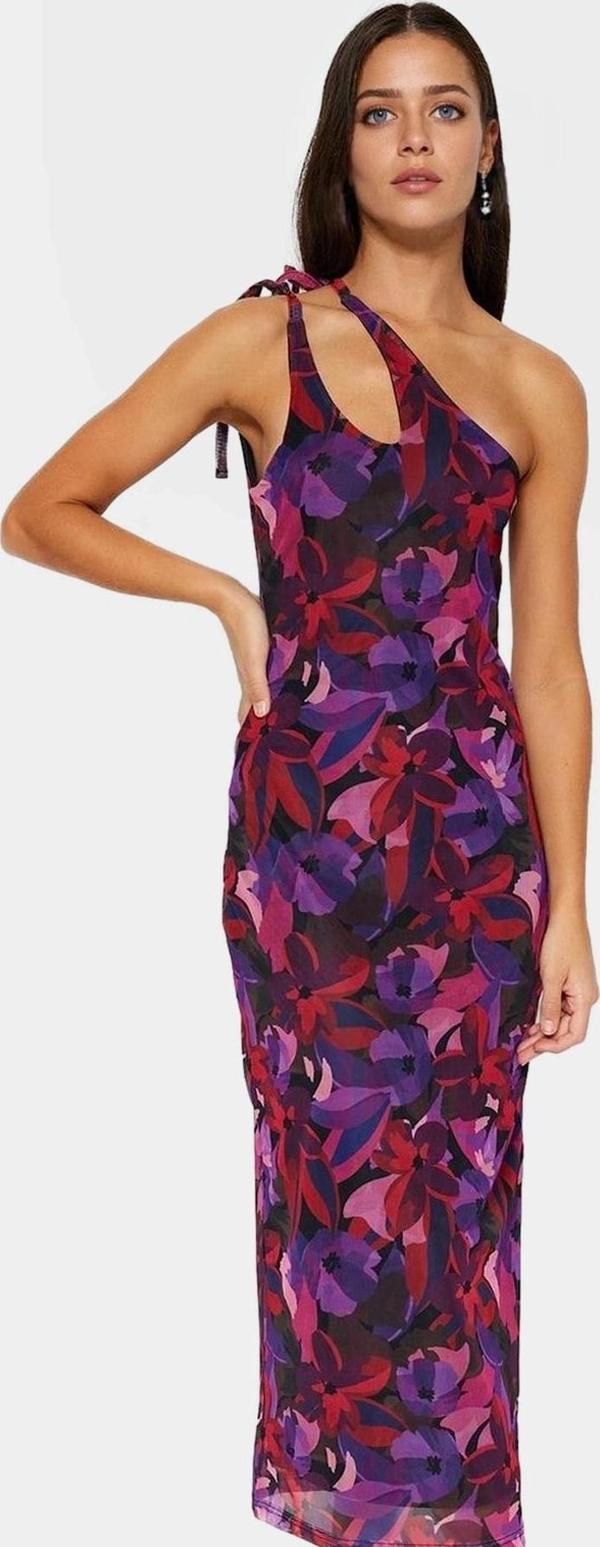 Maxi Elbise Asimetrik Yaka Bodycon Kalıp Örme Kumaş Çok Seçkin Malzeme Özel Tasarım - Image 1